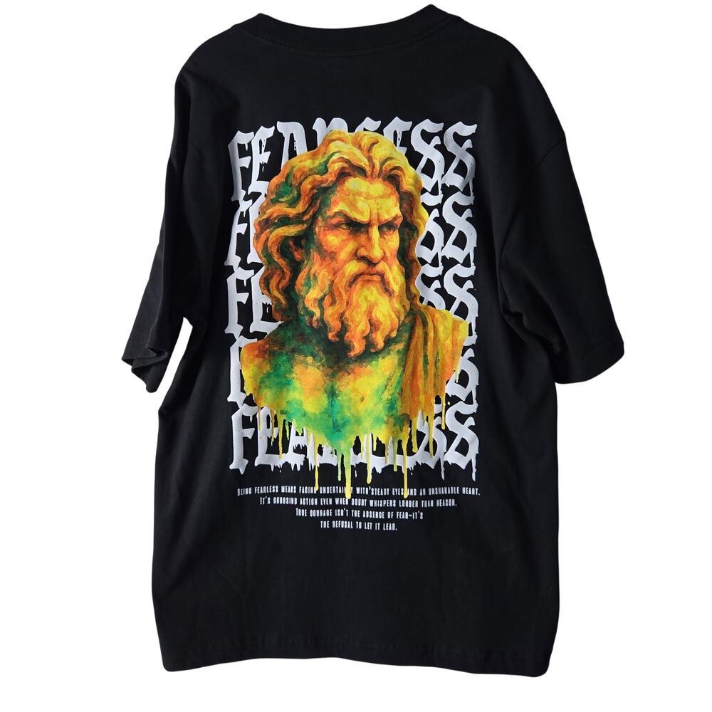 NWT RGSTR Fearless Oversized Black Zeus Graphic Streetwear Tee Urbanwear Size M